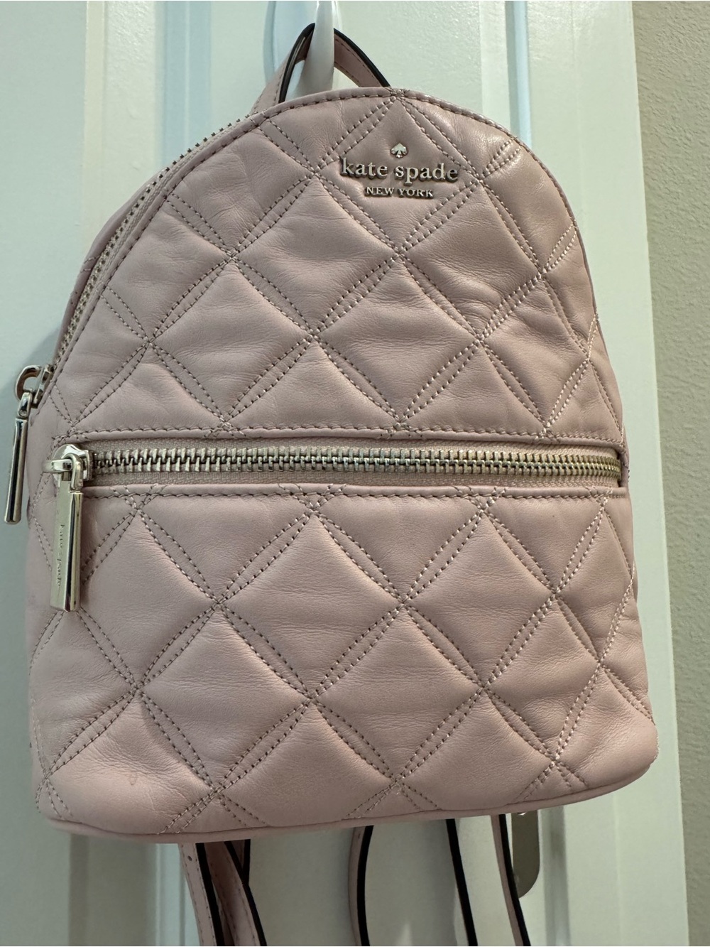 Kate Spade Quilted Blush Pink Mini Backpack - Picture 2 of 6